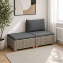 vidaXL 2 db Rattan Lounge Szett Párnákkal GENDT Természetes Rátta