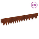 vidaXL Fűszegélyezés 20 pcs 103 x 15 cm fém Rozsdás