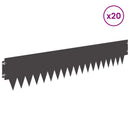 vidaXL Fűszegélyezés 20 pcs 103 x 20 cm fém Fekete