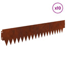 vidaXL Fűszegélyezés 10 pcs 103 x 20 cm fém Rozsdás