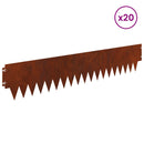 vidaXL Fűszegélyezés 20 pcs 103 x 20 cm fém Rozsdás