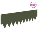 vidaXL Fűszegélyezés 20 pcs 103 x 30 cm fém Olajzöld