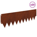 vidaXL Fűszegélyezés 20 pcs 103 x 30 cm fém Rozsdás