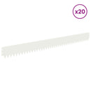 vidaXL Fűszegélyezés 20 pcs 103 x 10 cm Acél Fehér
