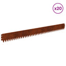 vidaXL Fűszegélyezés 20 pcs 103 x 10 cm Acél Rozsdás