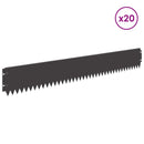 vidaXL Fűszegélyezés 20 pcs 103 x 15 cm Acél Fekete
