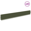 vidaXL Fűszegélyezés 20 pcs 103 x 15 cm Acél Olajzöld