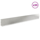 vidaXL Fűszegélyezés 30 pcs 103 x 15 cm Acél Ezüst