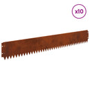 vidaXL Fűszegélyezés 10 pcs 103 x 15 cm Acél Rozsdás