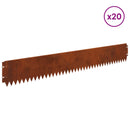 vidaXL Fűszegélyezés 20 pcs 103 x 15 cm Acél Rozsdás