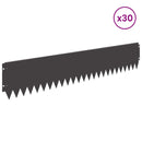 vidaXL Fűszegélyezés 30 pcs 103 x 20 cm Acél Fekete