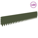 vidaXL Fűszegélyezés 20 pcs 103 x 20 cm Acél Olajzöld