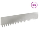 vidaXL Fűszegélyezés 10 pcs 103 x 20 cm Acél Ezüst