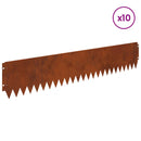 vidaXL Fűszegélyezés 10 pcs 103 x 20 cm Acél Rozsdás