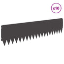 vidaXL Fűszegélyezés 10 pcs 103 x 25 cm Acél Fekete