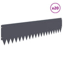 vidaXL Fűszegélyezés 20 pcs 103 x 25 cm Acél Antracitszürke