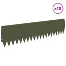 vidaXL Fűszegélyezés 10 pcs 103 x 25 cm Acél Olajzöld
