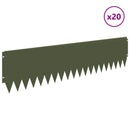 vidaXL Fűszegélyezés 20 pcs 103 x 25 cm Acél Olajzöld