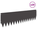 vidaXL Fűszegélyezés 20 pcs 103 x 30 cm Acél Fekete