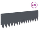 vidaXL Fűszegélyezés 20 pcs 103 x 30 cm Acél Antracitszürke