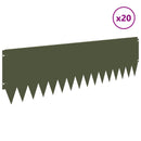 vidaXL Fűszegélyezés 20 pcs 103 x 30 cm Acél Olajzöld
