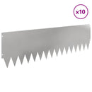vidaXL Fűszegélyezés 10 pcs 103 x 30 cm Acél Ezüst