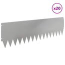 vidaXL Fűszegélyezés 20 pcs 103 x 30 cm Acél Ezüst