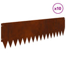 vidaXL Fűszegélyezés 10 pcs 103 x 30 cm Acél Rozsdás