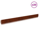 vidaXL Fűszegélyezés 20 pcs 103 x 10 cm Acél Rozsdás