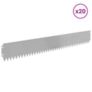 vidaXL Fűszegélyezés 20 pcs 103 x 15 cm Acél Ezüst