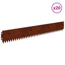 vidaXL Fűszegélyezés 20 pcs 103 x 15 cm Acél Rozsdás