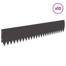 vidaXL Fűszegélyezés 10 pcs 103 x 20 cm Acél Fekete
