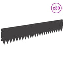 vidaXL Fűszegélyezés 30 pcs 103 x 20 cm Acél Fekete