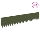vidaXL Fűszegélyezés 10 pcs 103 x 20 cm Acél Olajzöld