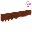 vidaXL Fűszegélyezés 10 pcs 103 x 20 cm Acél Rozsdás