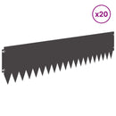 vidaXL Fűszegélyezés 20 pcs 103 x 25 cm Acél Fekete