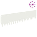 vidaXL Fűszegélyezés 20 pcs 103 x 25 cm Acél Fehér