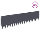 vidaXL Fűszegélyezés 20 pcs 103 x 25 cm Acél Antracitszürke