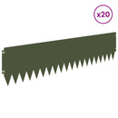 vidaXL Fűszegélyezés 20 pcs 103 x 25 cm Acél Olajzöld