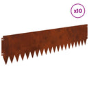 vidaXL Fűszegélyezés 10 pcs 103 x 25 cm Acél Rozsdás