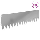 vidaXL Fűszegélyezés 10 pcs 103 x 30 cm Acél Ezüst
