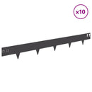 vidaXL Fűszegélyezés 10 pcs 100 x 12 cm Acél Fekete