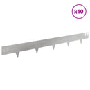 vidaXL Fűszegélyezés 10 pcs 100 x 12 cm Acél Ezüst