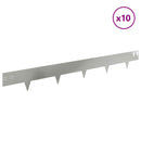 vidaXL Fűszegélyezés 10 pcs 100 x 12 cm Acél Ezüst