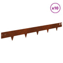 vidaXL Fűszegélyezés 10 pcs 100 x 12 cm Acél Rozsdás