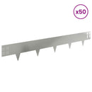 vidaXL Fűszegélyezés 50 pcs 100 x 15 cm Acél Ezüst