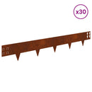 vidaXL Fűszegélyezés 30 pcs 100 x 15 cm Acél Rozsdás