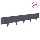 vidaXL Fűszegélyezés 20 pcs 100 x 20 cm Acél Antracitszürke