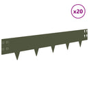 vidaXL Fűszegélyezés 20 pcs 100 x 20 cm Acél Olajzöld