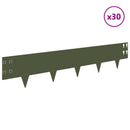 vidaXL Fűszegélyezés 30 pcs 100 x 20 cm Acél Olajzöld